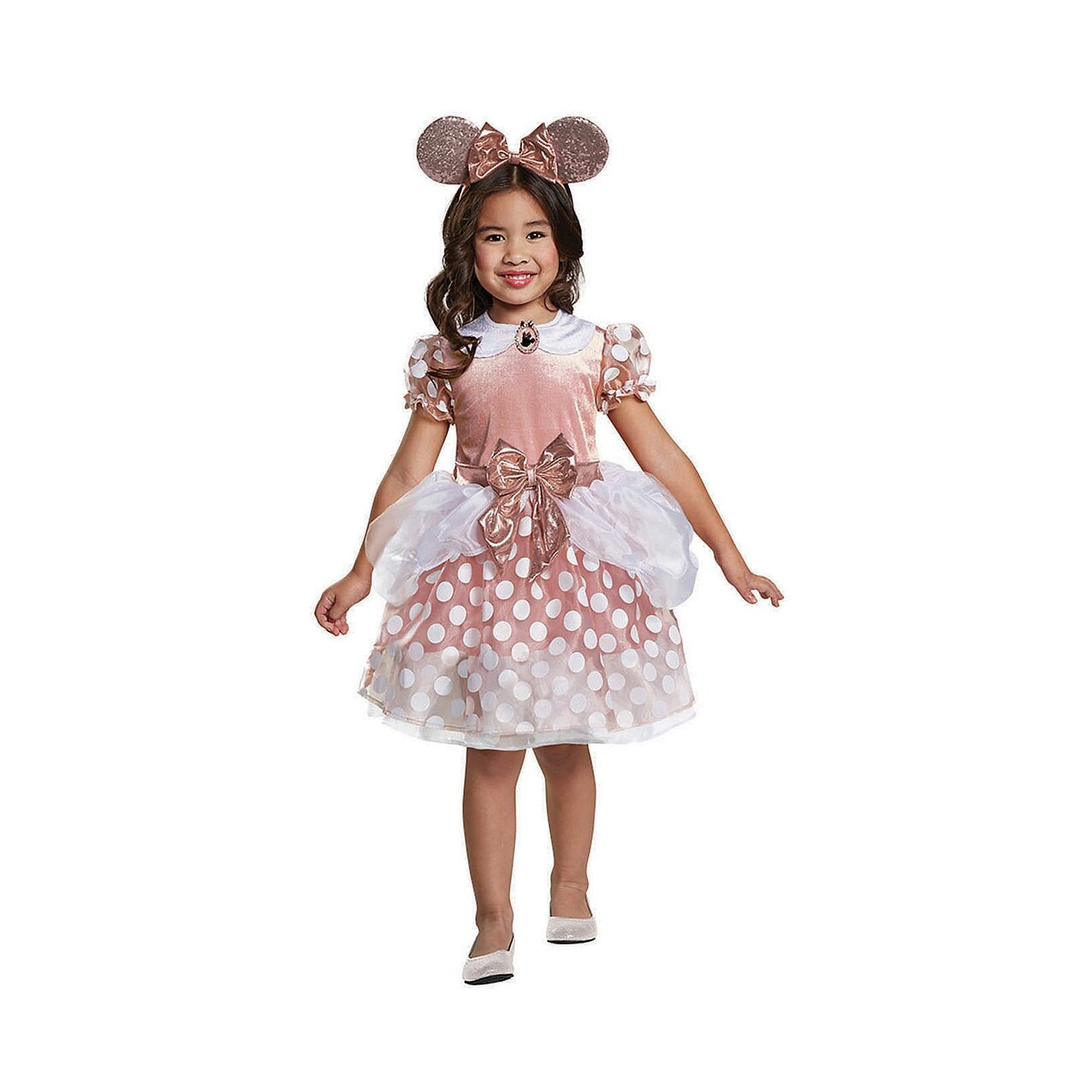 Minnie Mouse Rose Gold Toddler Costume 3T-4T Disney Princess Dress Up